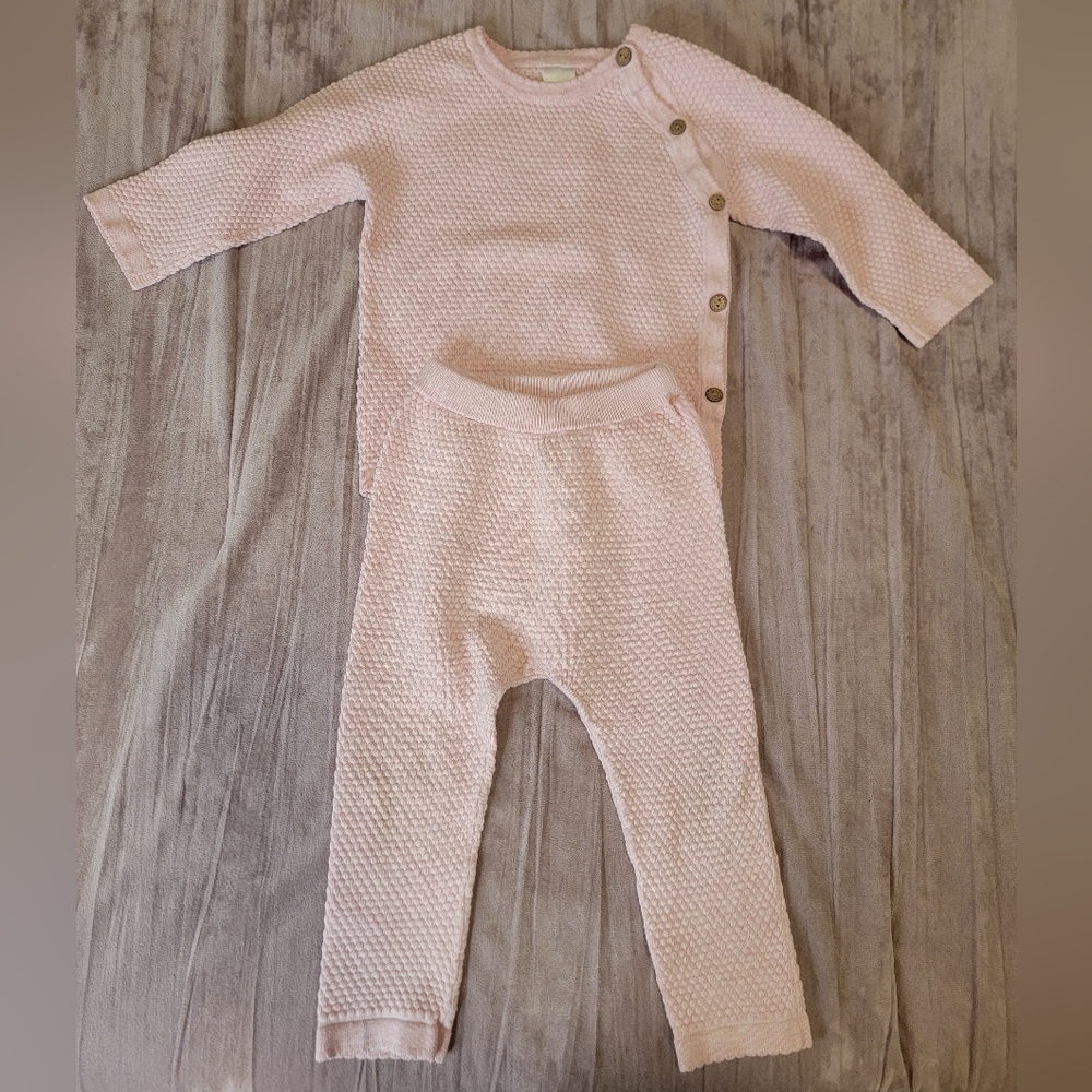 Kids Pink Textured Matching Set